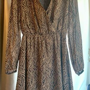 Elegant Black and Tan Dress